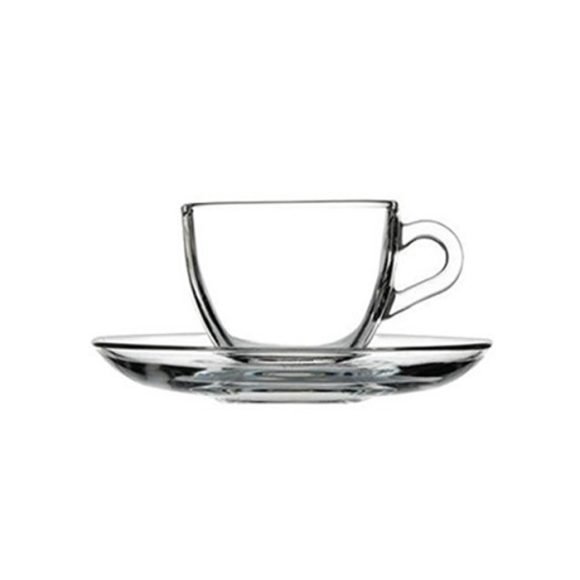 Set De 6 Tazas Vidrio Con Platillo 85Cc