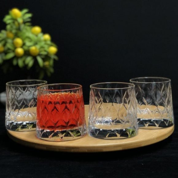 Set De 4 Vasos Vidrio Bajo 300CC Leafy - Imagen 3